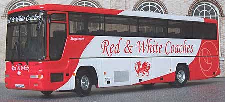 Stagecoach Red & White Volvo B10M Plaxton.